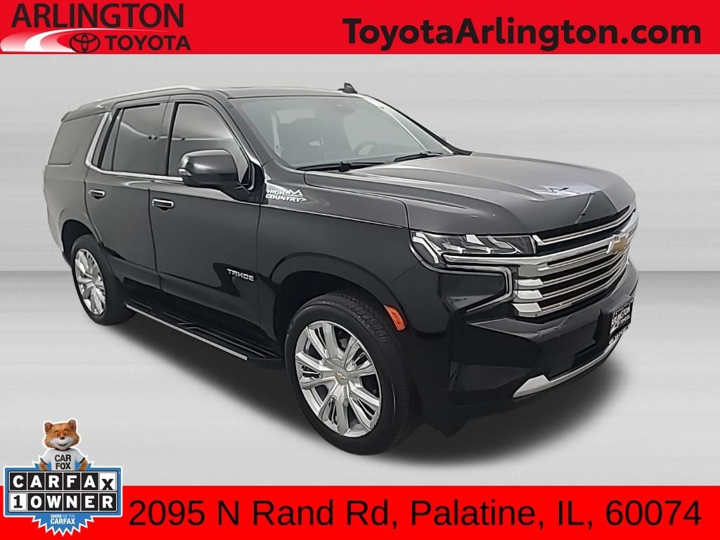 2023 Chevrolet Tahoe High Country in Black — front three-quarter view