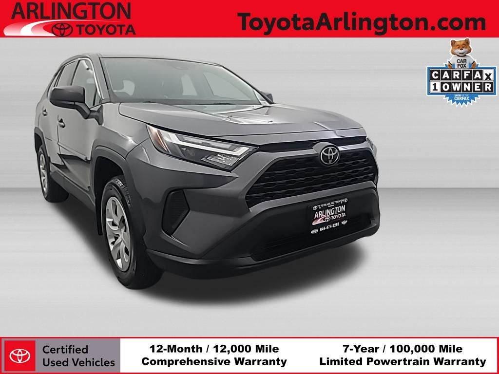2023 Toyota RAV4 LE in Magnetic Gray Met. — front three-quarter view