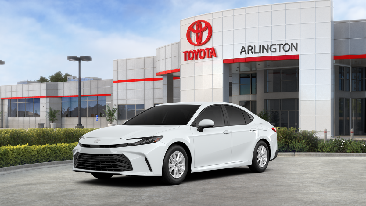 2026 Toyota Camry LE in Ice Cap — front three-quarter view