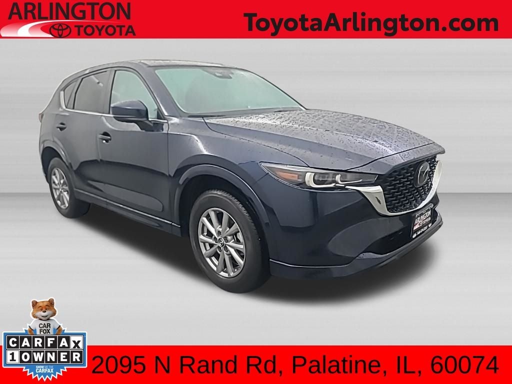 2025 Mazda Mazda CX-5 2.5 S Preferred Package in Deep Crystal Blue Mica — front three-quarter view