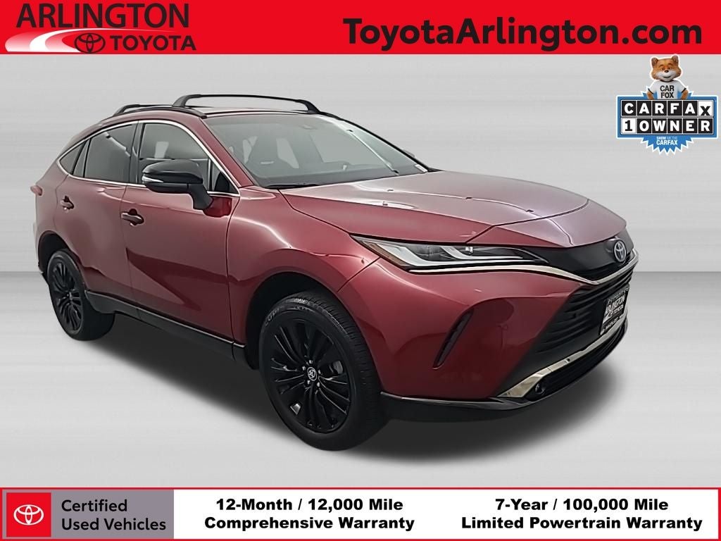 2024 Toyota Venza Nightshade in Ruby Flare Pearl — front three-quarter view