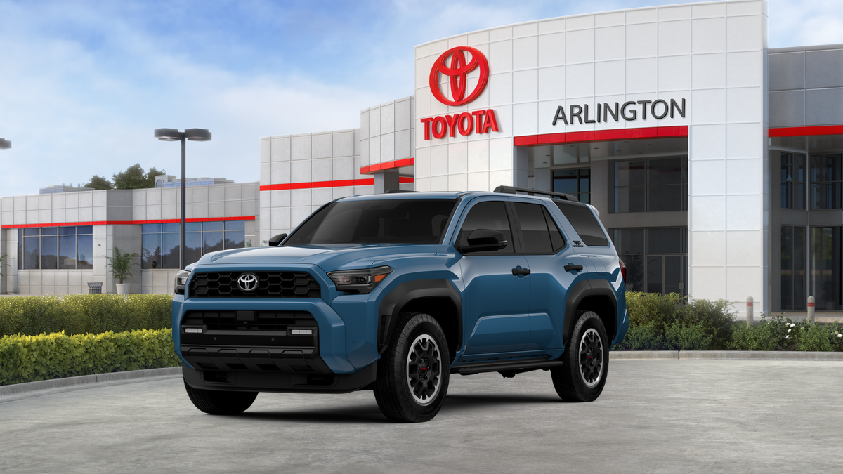 2026 Toyota 4Runner TRD Off-Road Premium in Heritage Blue — front three-quarter view