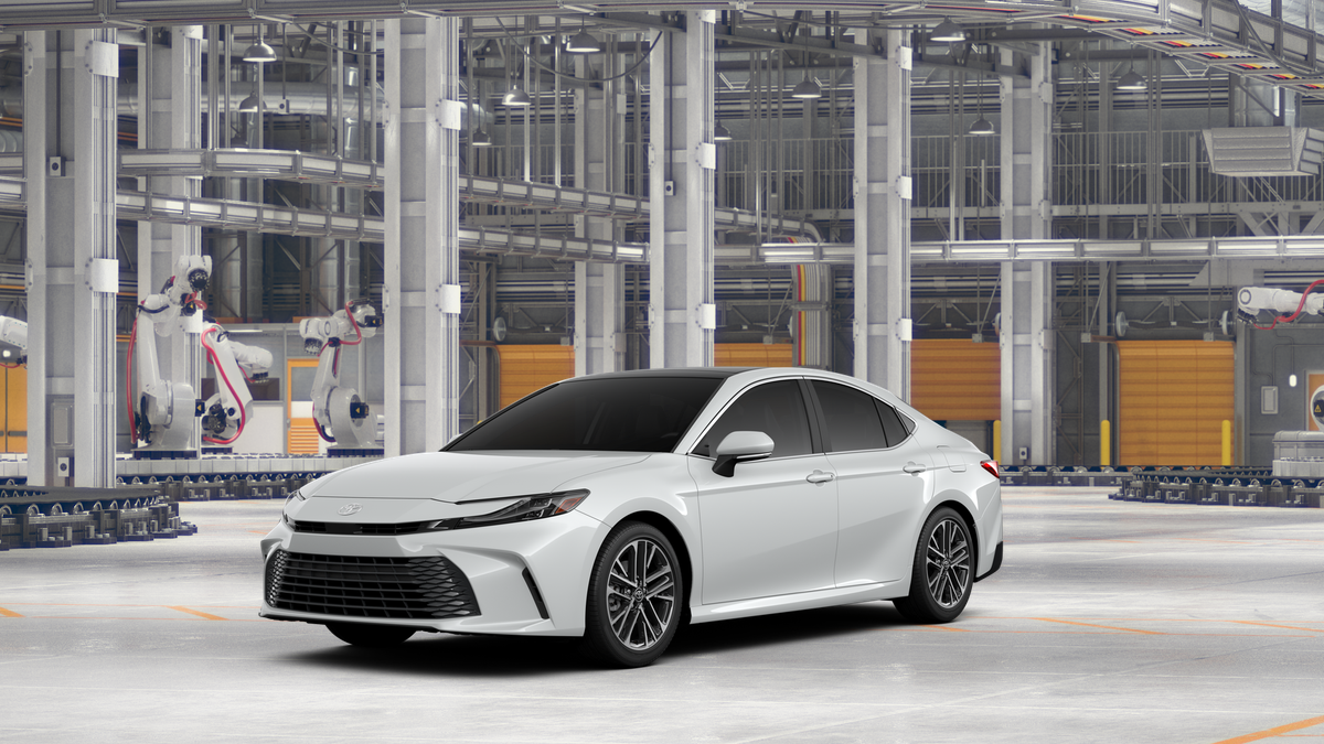 2026 Toyota Camry XLE in Wind Chill Pearl — front three-quarter view