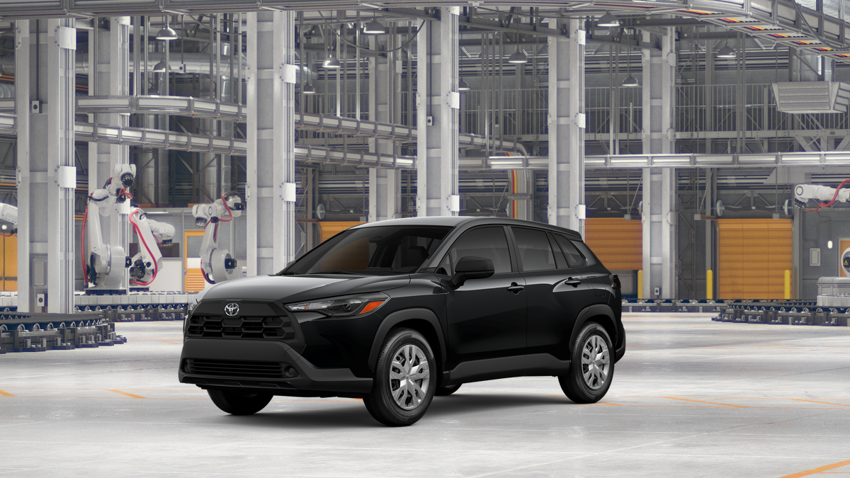 2026 Toyota Corolla Cross L in Jet Black — front three-quarter view