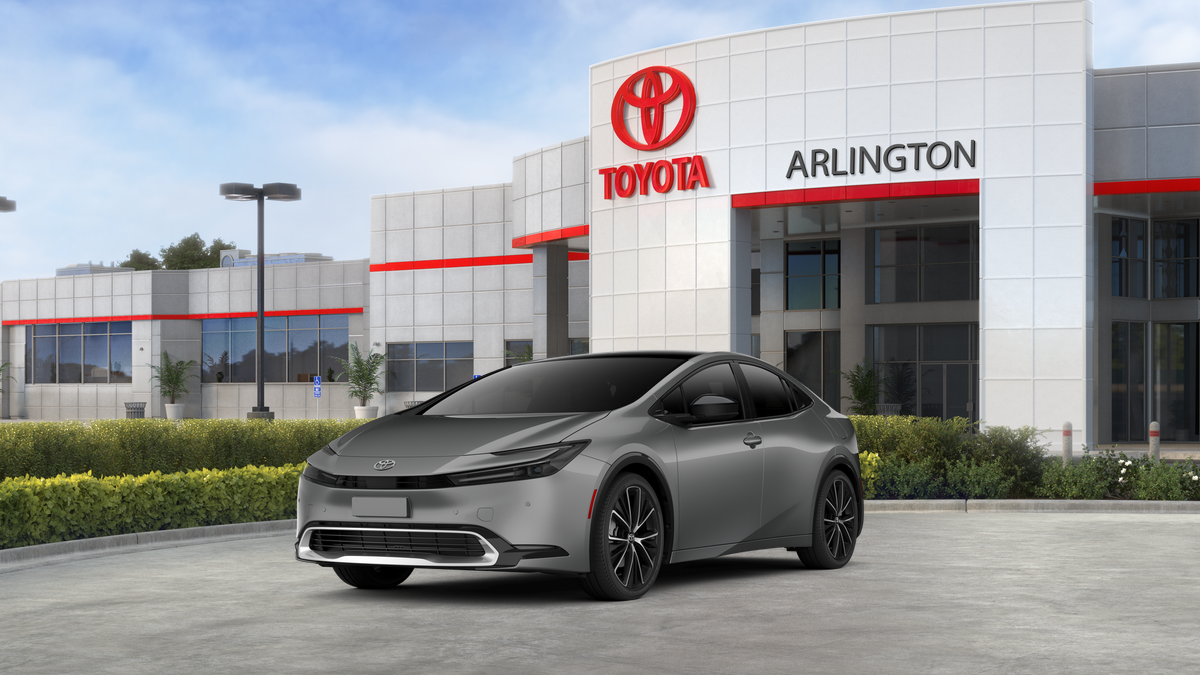 2026 Toyota Prius XLE in Guardian Gray — front three-quarter view