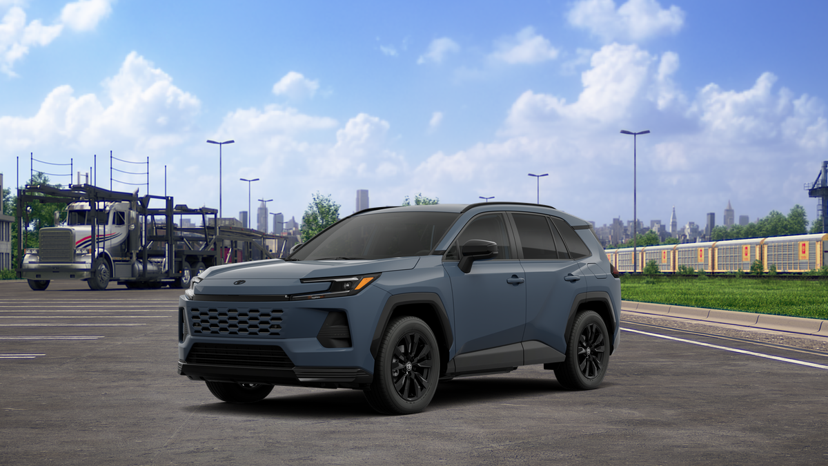 2026 Toyota RAV4 SE in Storm Cloud — front three-quarter view