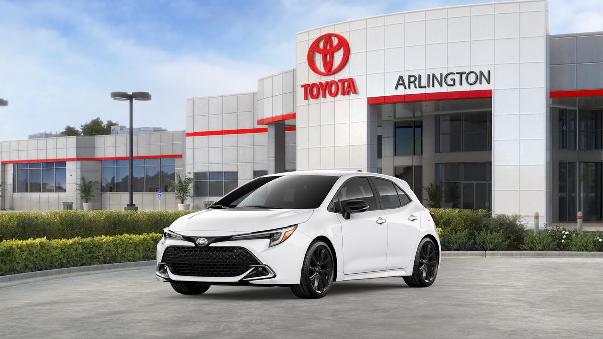 2026 Toyota Corolla Hatchback XSE in Ice Cap — front three-quarter view